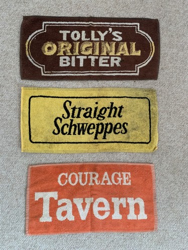 Vintage pub bar towels - 3x,