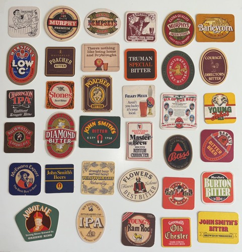 Beermats x35 various vintage - beermats,